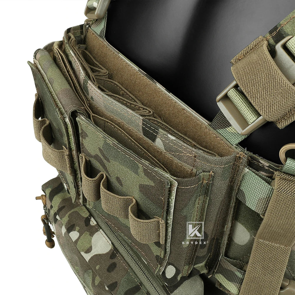 KRYDEX MK3 MK4 Micro Fight Chassis Chest Rig Modular Airsoft Hunting Combat Tactical Carrier Vest w/ 5.56 7.62 Magazine Pouch