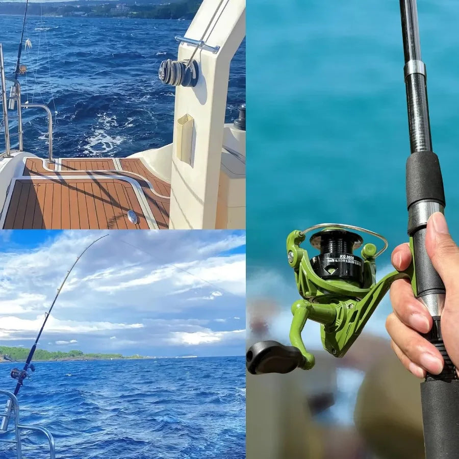 2PACK Fishing Pole Combo with Telescopic Design for Easy Travel Spinning Reels Included Compact and Durable Fishing Rod Combo I