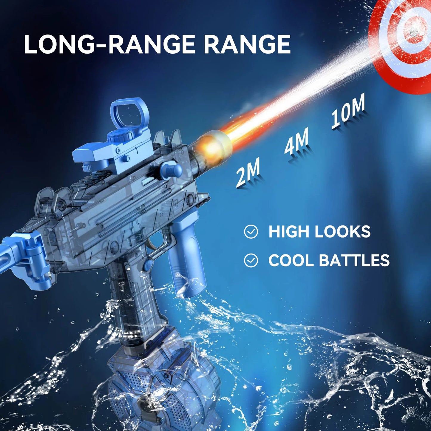 UZI elec. Water Gun Toy Swimming Pool Play Water Adult Shots Games Toy Outdoor Games High Pressure Water Gun Summer Toys for Kid