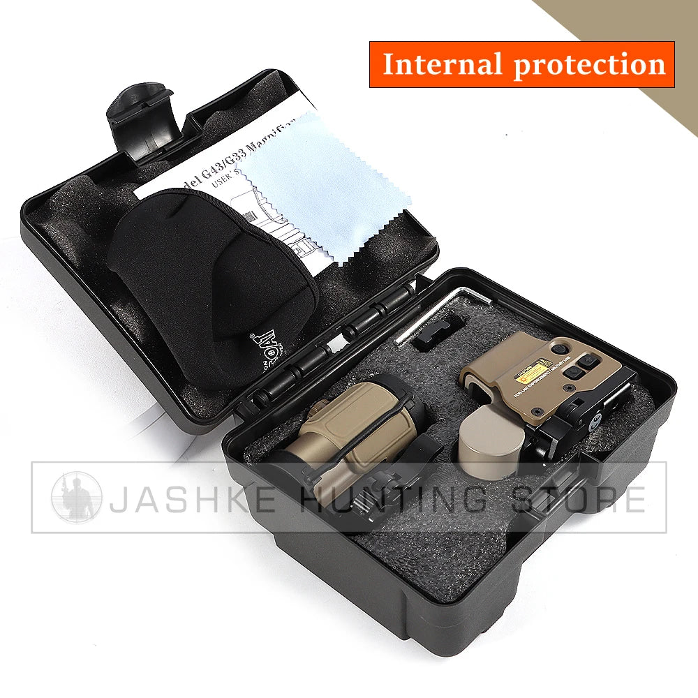 Tactical Airsoft 558G43 Magnifier 558 553 EXPS3 Red Dot Combo Scope Optics QD Mount Weaver Fit 20MM Rail Mount With Full Marking