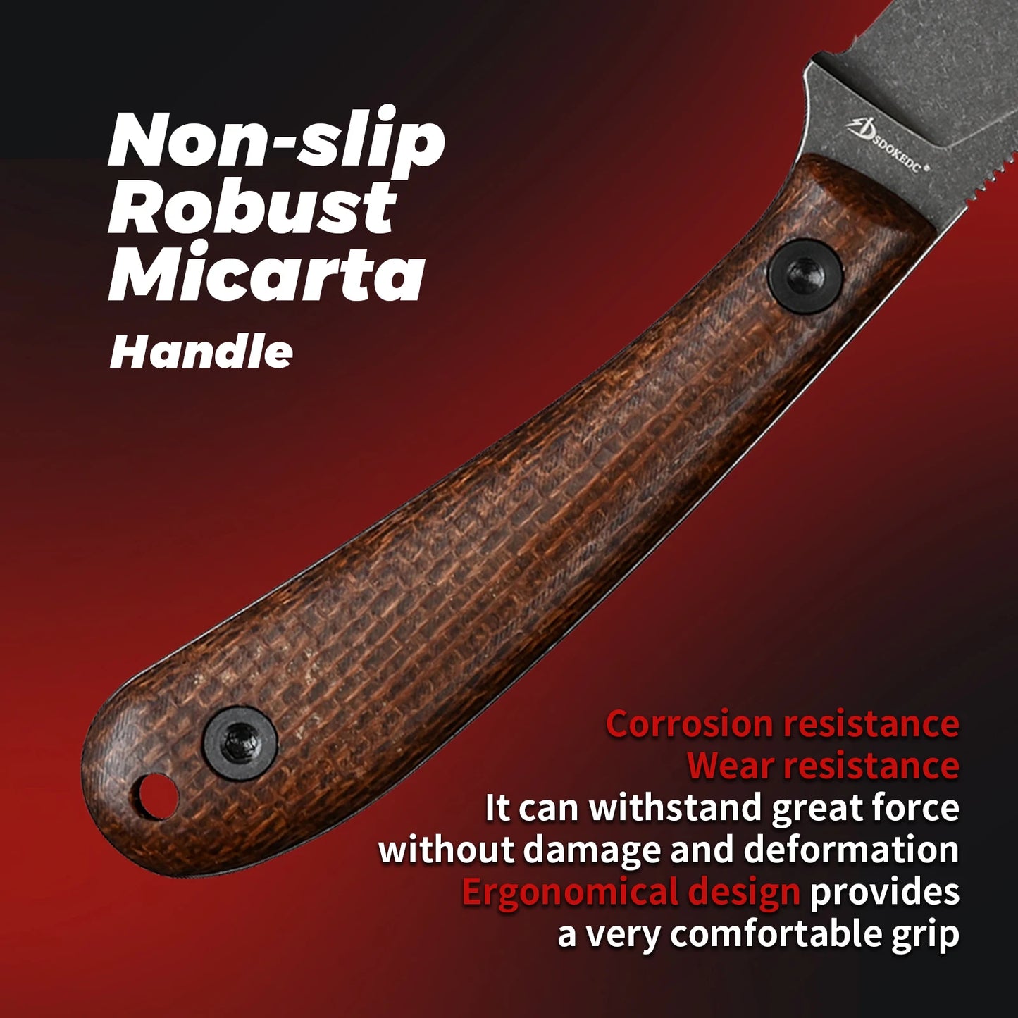 SDOKEDC Knives DC53 Steel Fixed Blade Knife Micarta Handle With Kydex Sheath For Men EDC Outdoor Camping Survival