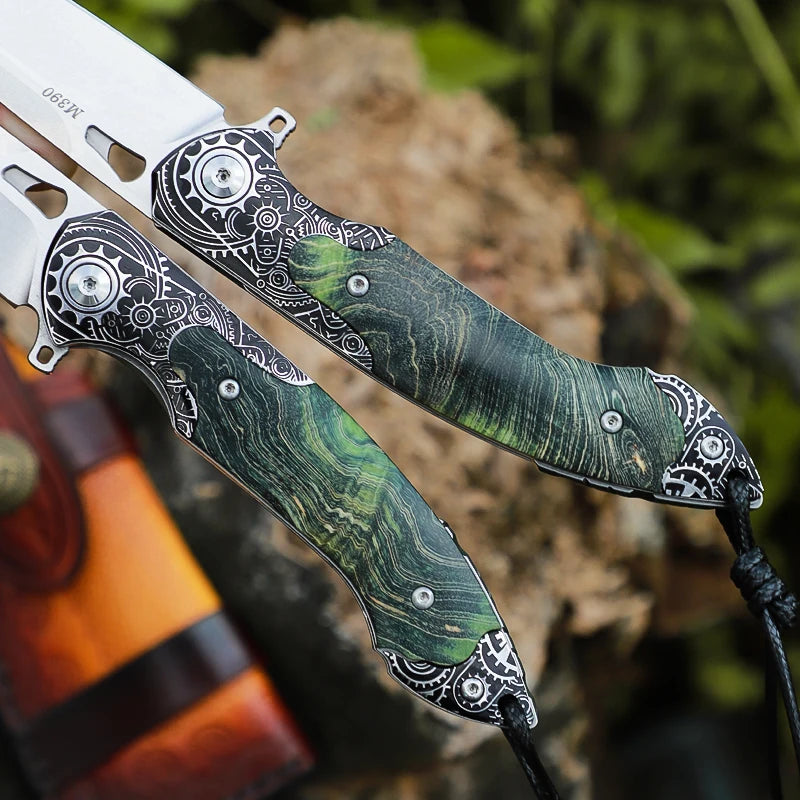 High Quality Handmade M390 Steel Folding Pocket Knife, EDC Men's Pocket Knife, Hiking Adventure Knife, Hunting Survival Knife