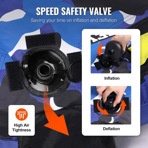 VEVOR Towable Tube for Boating, 340 lbs, 1-2 Riders Inflatable Boat Tubes and Towables, 51.8' Round Water Sport Towable Tube for