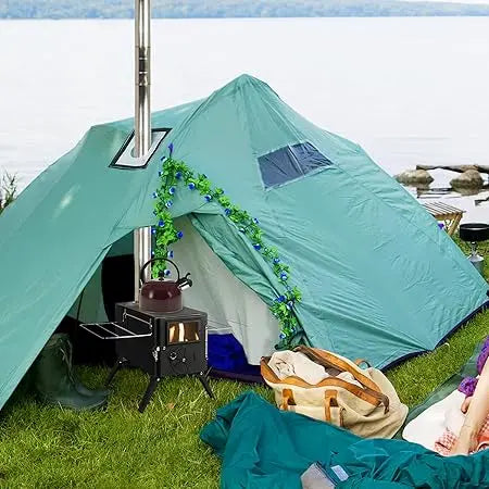 Outdoor Portable Wood Burning Stove, Heating Burner Stove for Tent,Camping, Ice-fishing, Cookout, Hiking, Travel