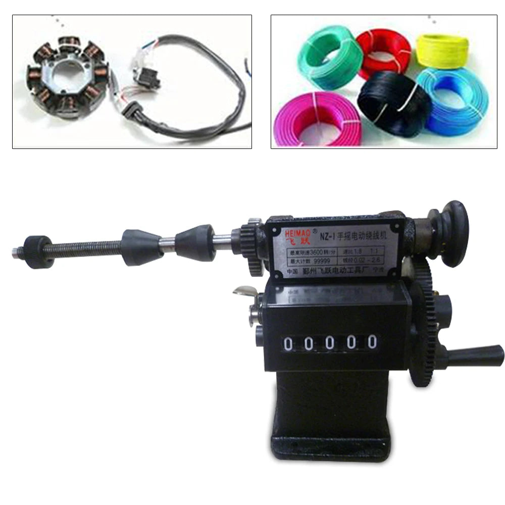 Manual Coil Winder with Counter 0-99999, High Quality Dual Purpose Hand Coil Winding Machine