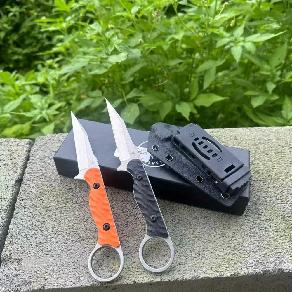 TOOR Straight-edge Knife Ergonomic G10 Handle with Sheath Outdoor Camping High Hardness Multi-functional Tactical Hunting Knives