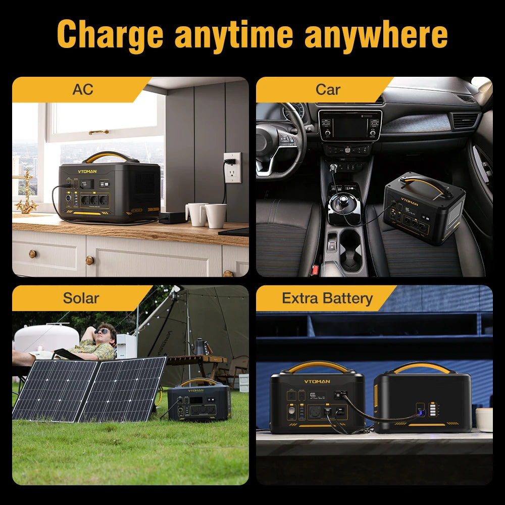 VTOMAN JUMP 2200 / JUMP 1800 Portable Power Station 828/1548Wh LiFeP04 Battery Solar Generator Solar for Home Outdoor Camping
