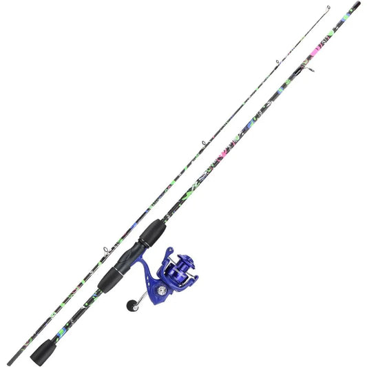 2Piece 6Foot Graphite and Fiberglass Fishing Rod Combo with AntiReverse Spinning Reel for Freshwater and Saltwater Angling Idea