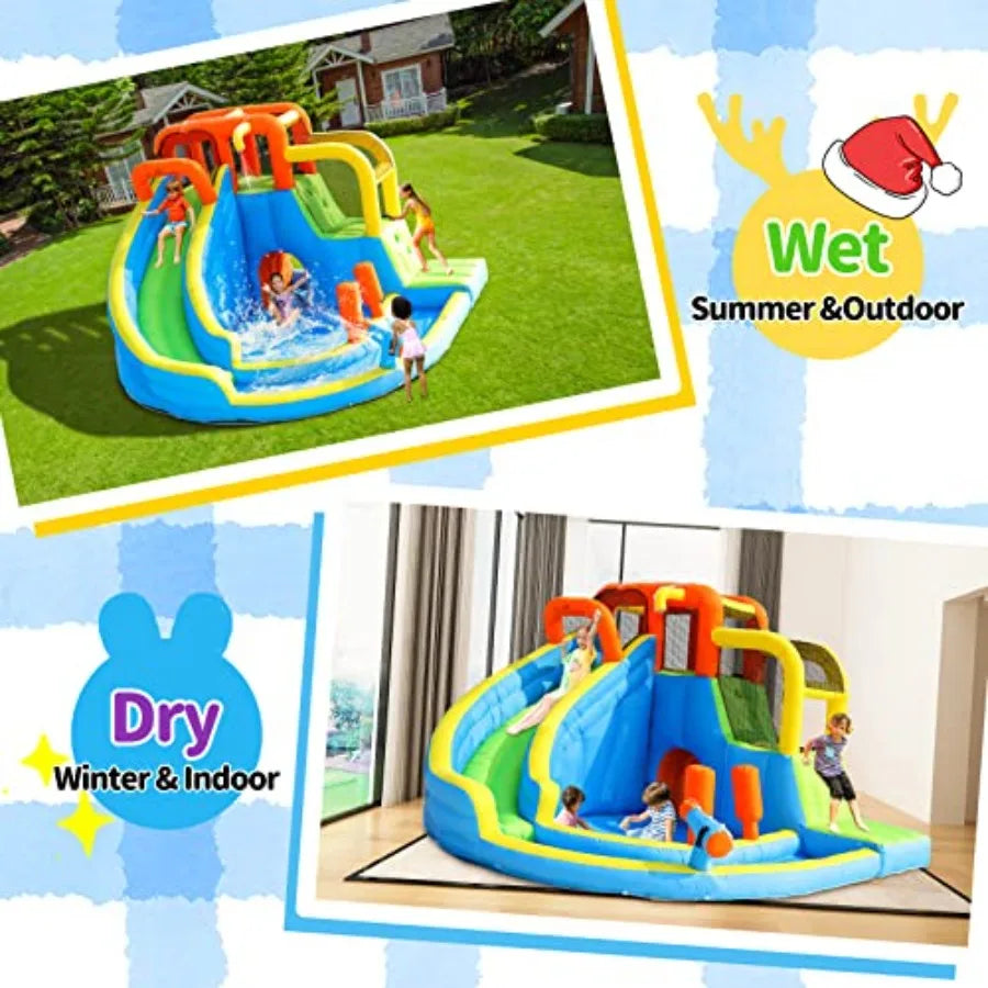 Inflatable Water Slide Bounce HouseBouncy Castle for Outdoor Inflatable Water Park with Slide for Backyard Party Jump House for