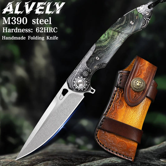High Quality Handmade M390 Steel Folding Pocket Knife, EDC Men's Pocket Knife, Hiking Adventure Knife, Hunting Survival Knife