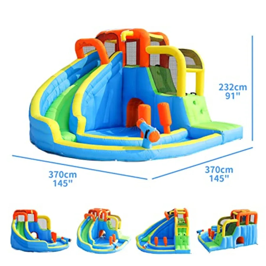 Inflatable Water Slide Bounce HouseBouncy Castle for Outdoor Inflatable Water Park with Slide for Backyard Party Jump House for