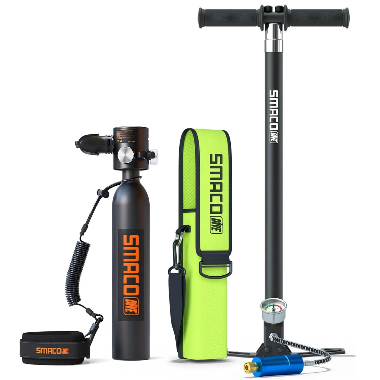 SMACO Mini Scuba Tank with Pump Portable Divng Cylinder 0.5L For Underwater Exploration Portable Scuba Tank Kit Christmas Gift