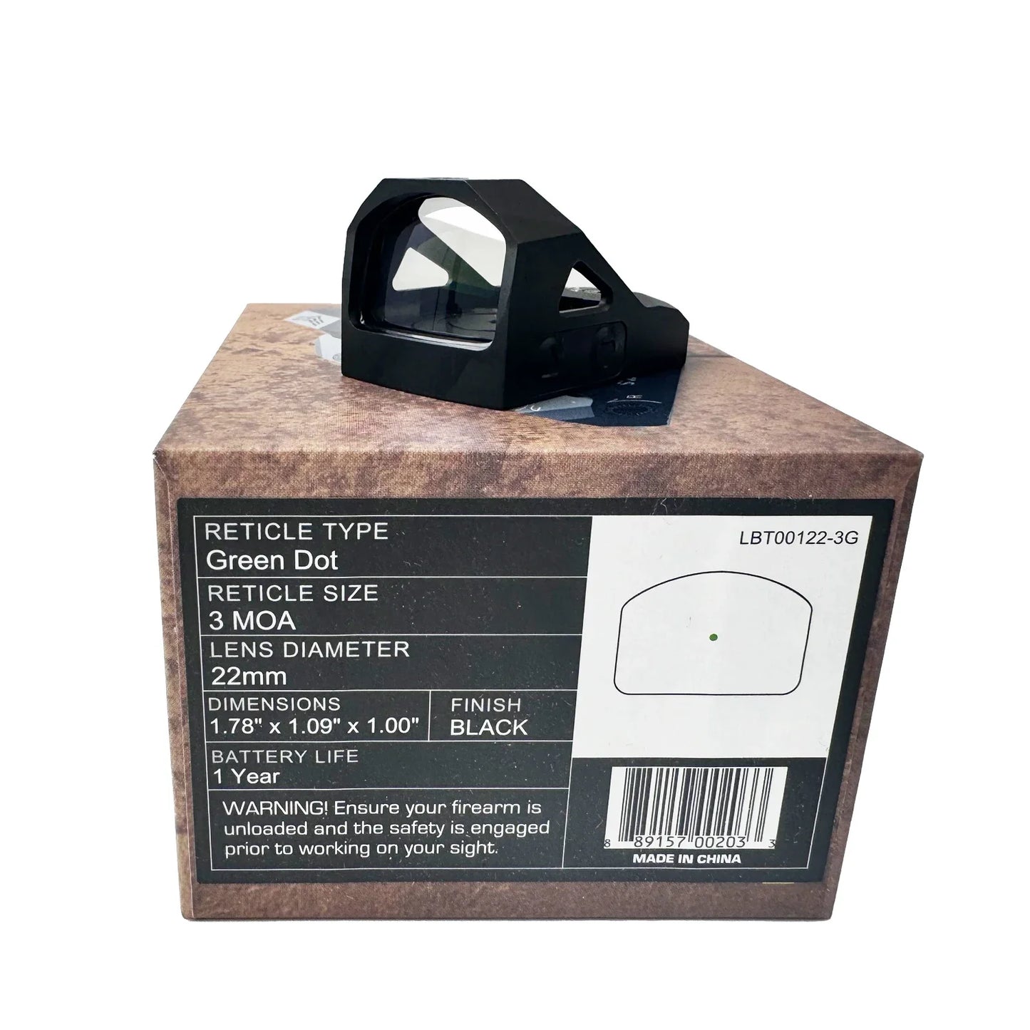 Liberty 1x22 Tactical Justice 1x27 3MOA Green/Red Dot Sight Pistol Cut Military for Handguns Hunting Parallax-Free Riflescope