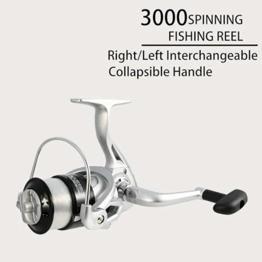 Fishing Pole Combo 6.9ft 2Pcs Telescopic Rods Set Collapsible Carbon Fiber Fishing Rods 2PCS Spinning Reel Set with Carrier Bag