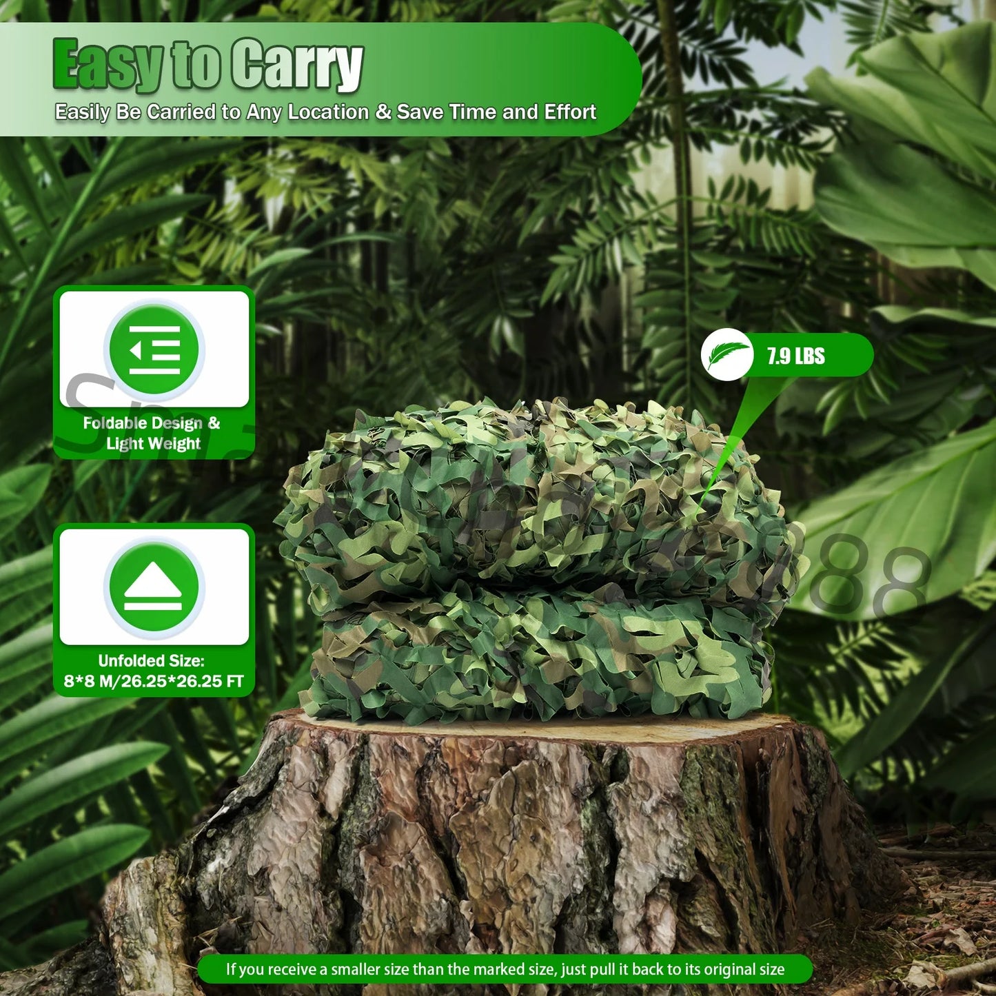 8×8m Camouflage Netting Outdoor Camping Sunshade Mesh Camo Net Sun Shelter Hunting Garden Gazebo Net Car Awning