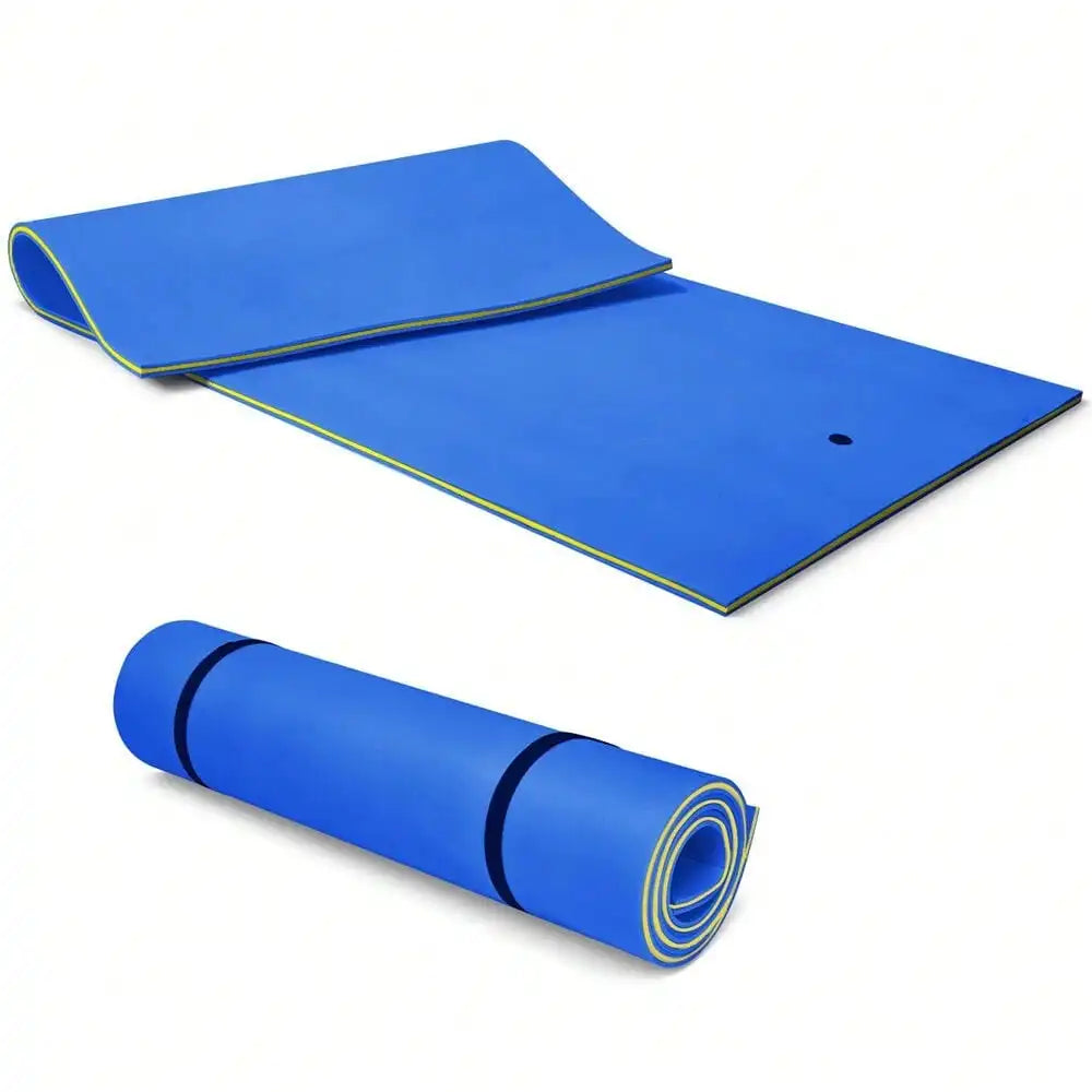 3-Layer Floating Water Pad 12' x 6' Floating Oasis Foam Mat Blue