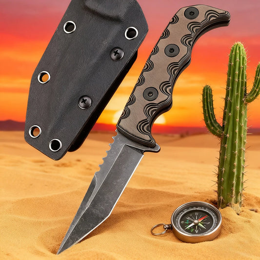 Multi-Functional Tactical Portable Wilderness Adventure Straight Knife Survival Pocket EDC Knife Outdoor Camping Hunting Knife