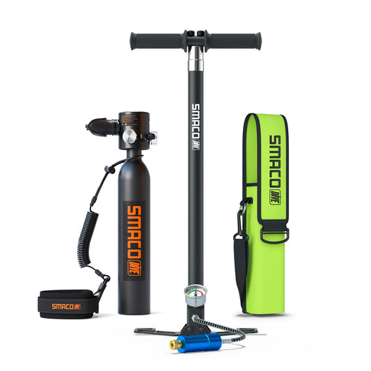 SMACO Mini Scuba Tank with Pump Portable Divng Cylinder 0.5L For Underwater Exploration Portable Scuba Tank Kit Christmas Gift