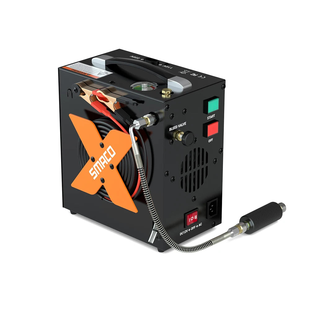 SMACO Portable PCP Air Compressor 4500Psi/30Mpa High Pressure Air Compressor for Paintball/Scuba Tank  HPA Pump Fill Station