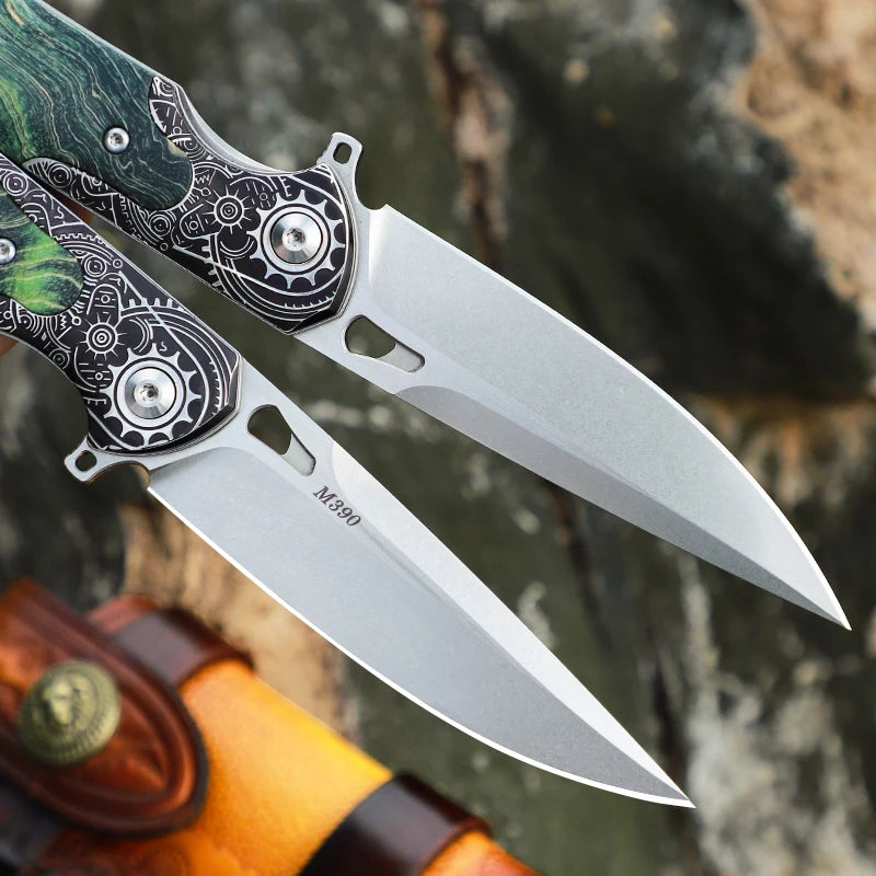 High Quality Handmade M390 Steel Folding Pocket Knife, EDC Men's Pocket Knife, Hiking Adventure Knife, Hunting Survival Knife