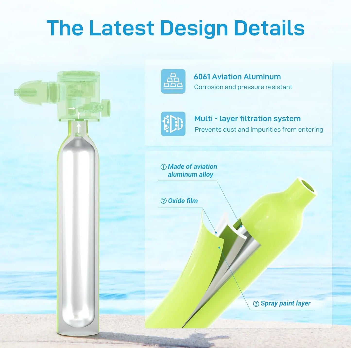 CHIKADIV Mini Diving Scuba Tank 0.5L Portable Diving Tank for Dive Boat Repair Snorkeling Swimming Gifts for Women men