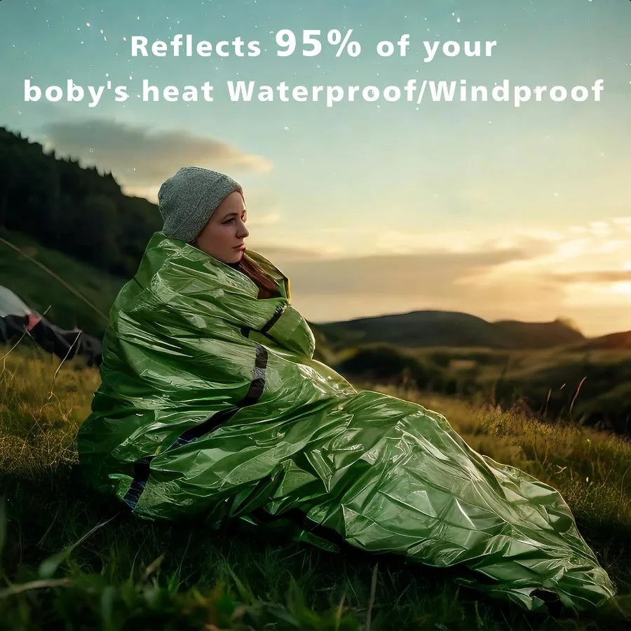 Emergency Sleeping Bag Survival Bag Portable Waterproof Thermal Bivy Sacks Bivvy Bags Camping Mylar Sleeping Bag Survival Gear