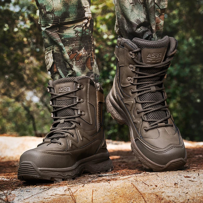 Men's hiking boots outdoor combat walking tactical casual boots versatile fashion boots