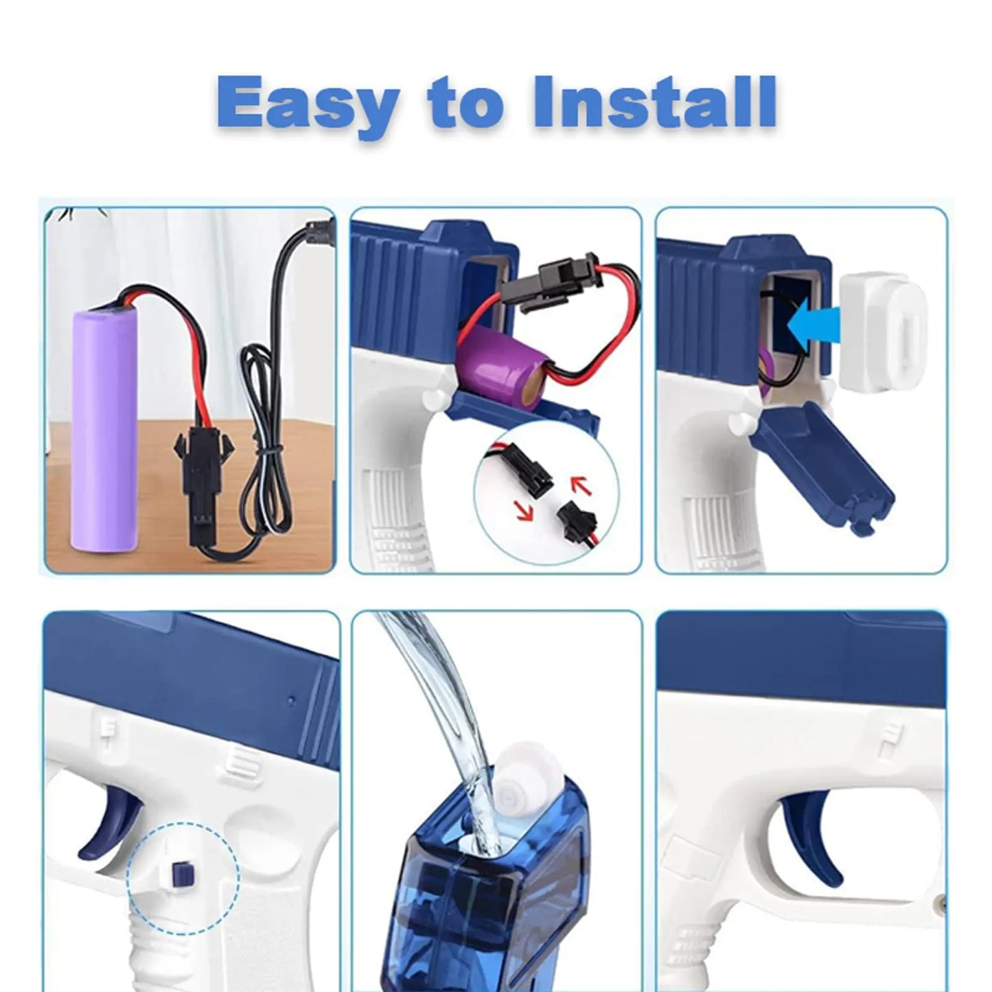 Electric Water Gun Squirt  Pistol space battle Guns Children pool Beach Outdoor Party Fight Shooting Toys for Boys Kid Games