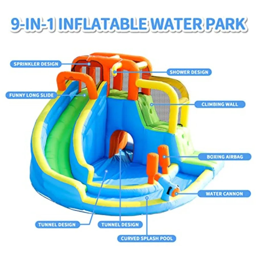 Inflatable Water Slide Bounce HouseBouncy Castle for Outdoor Inflatable Water Park with Slide for Backyard Party Jump House for