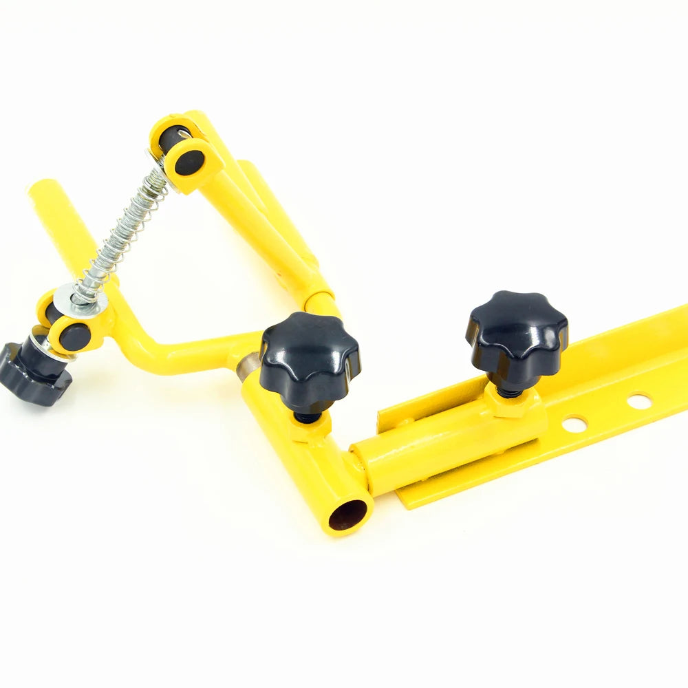 Universal Metal Bow Vise 360 Degree Adjustable Archery Combo Compound Hunt Tool Yellow left-to-right rotation and front-to-back