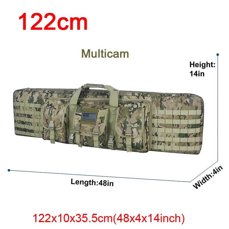 LQARMY 32 38 42 48 inch Tactical Double Rifle Case Molle Rifle Bag Sniper Airsoft Gun Case Backpack Hunting Gun Holster