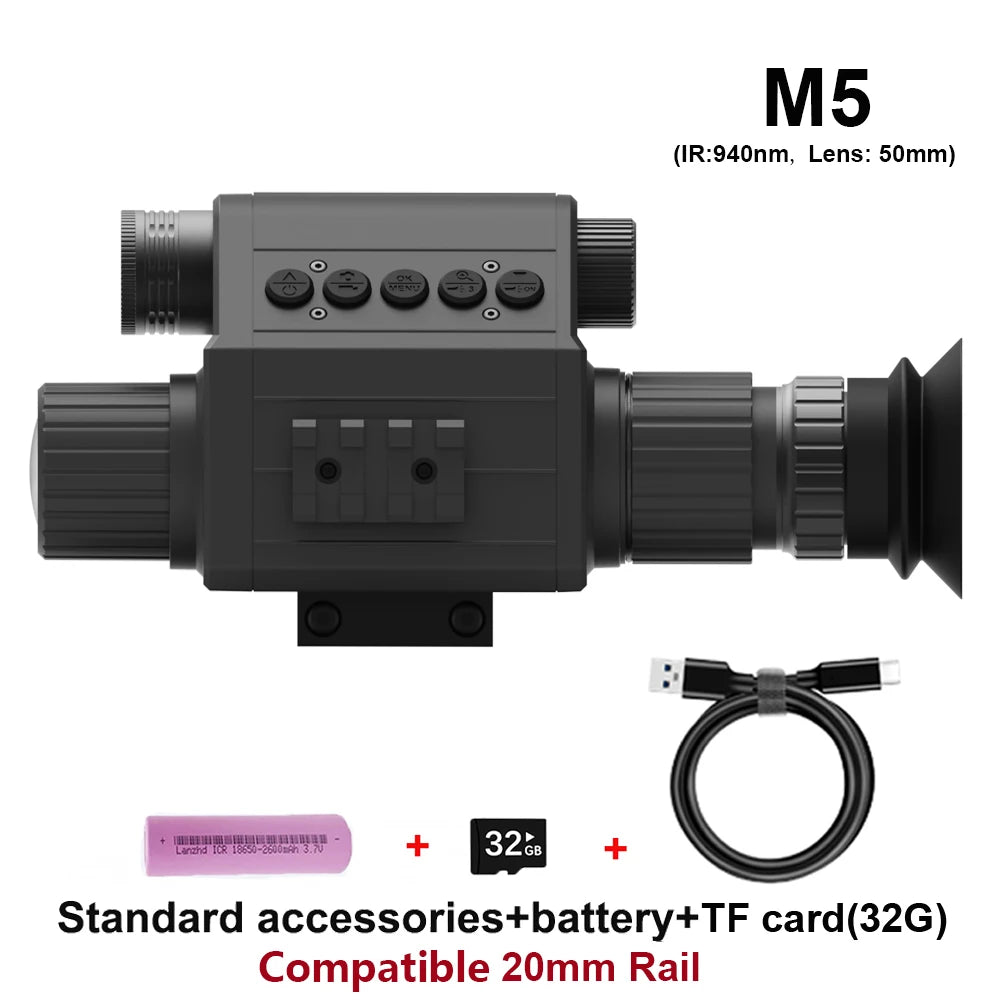 Tactical FAST Helmet NVG Night Vision Device, Hunting Riflescope IR Night Vision, Outdoor CS Shooting Training Sight Digital Cam