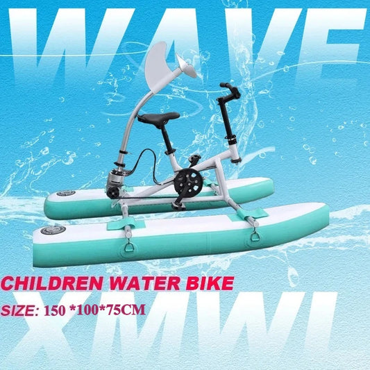 Single Children Water Bike Inflatable Pontoon Junior Water Bike Recreational Wading One Person Pedal Bicycle For Water Sports