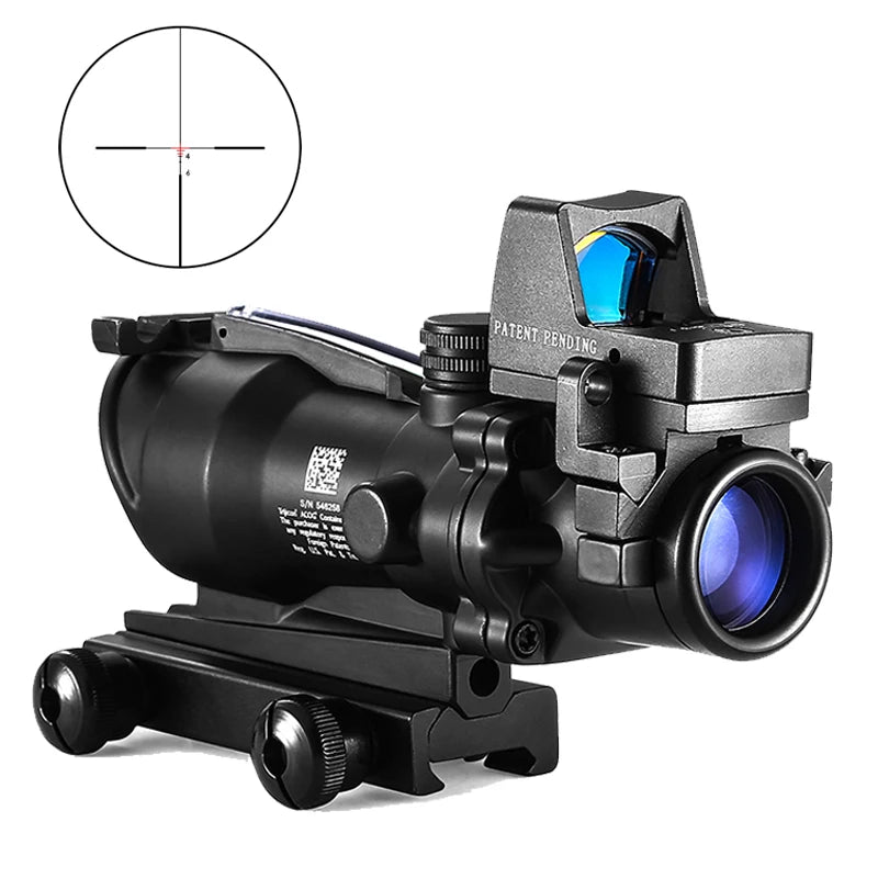 Adjustable 4x32 Red Dot 1x  4x Scope  Red Dot Tactical Scope 20mm Rail Scope for Hunting