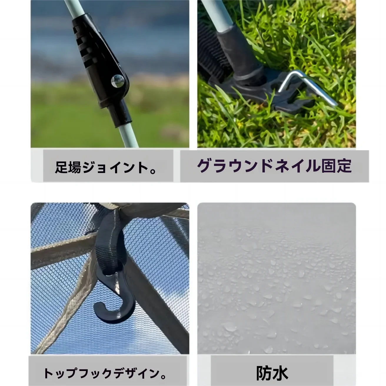 Pop up tents for camping waterproof Portable Windproof tents for 4 person family tent with Skylight and 2 Doors with Poles