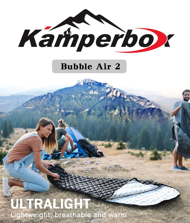 Kamperbox Down Sleeping Bag Camping 3 Season Ultralight Sleeping Bags Lightweight Sleeping Bag Bubblue Air 2