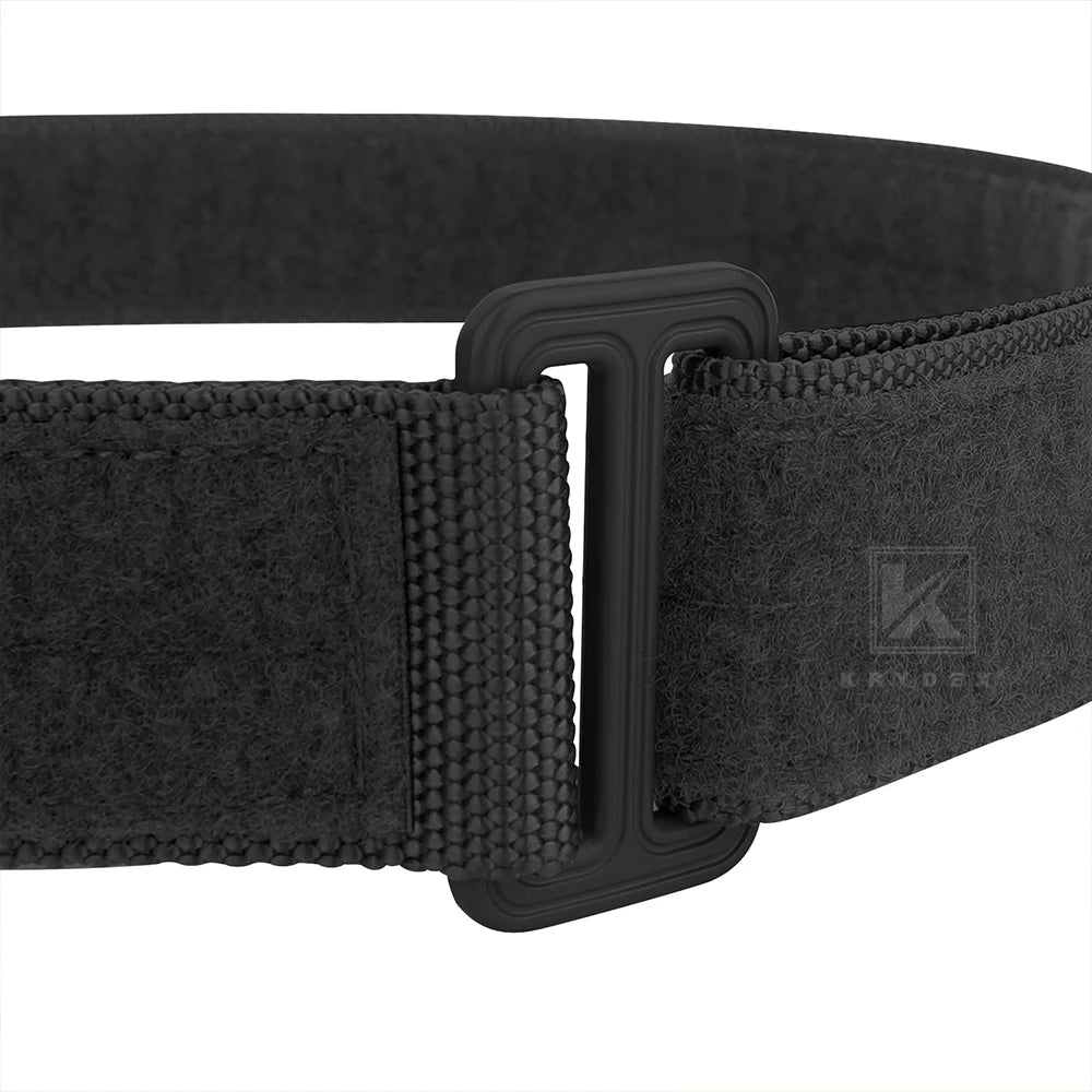KRYDEX Tactical 1.5'' EDC Under Belt Hook & Loop Inner Belt Duty Concealed Carry Base Belt Hunting Outdoor Men Black Belt