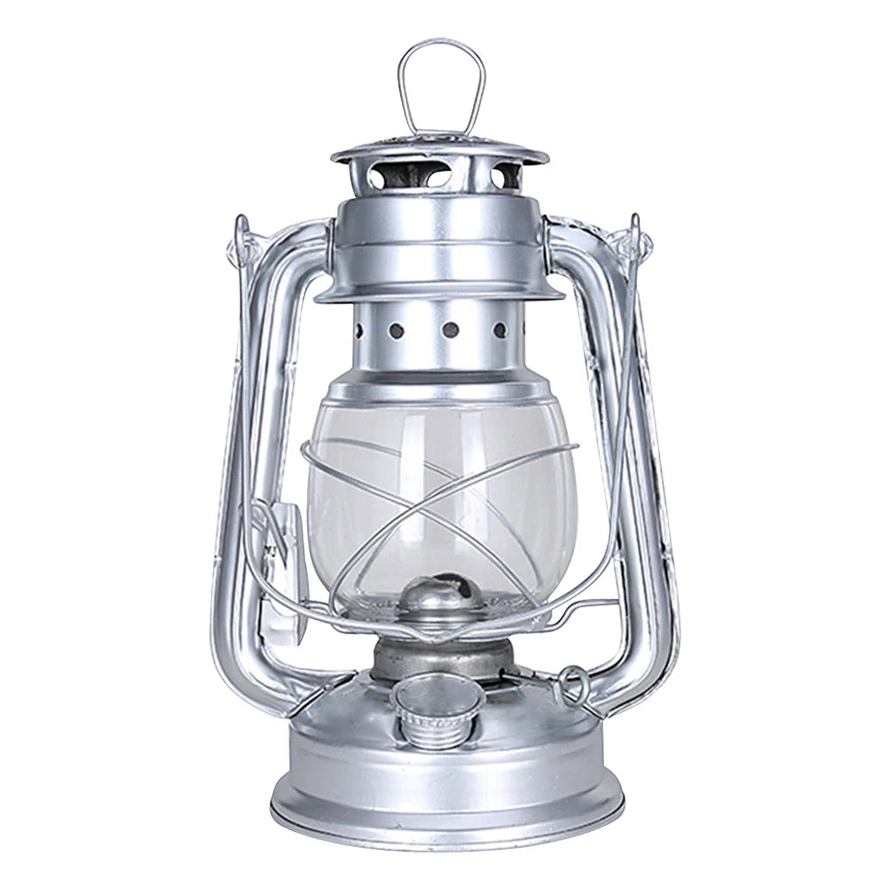 2-1pcs Retro Fuel Camping Lanterns Portable Metal Kerosene Vintage Camp Lamp Hurricane Table Lamps with Handle Yard Tent Light