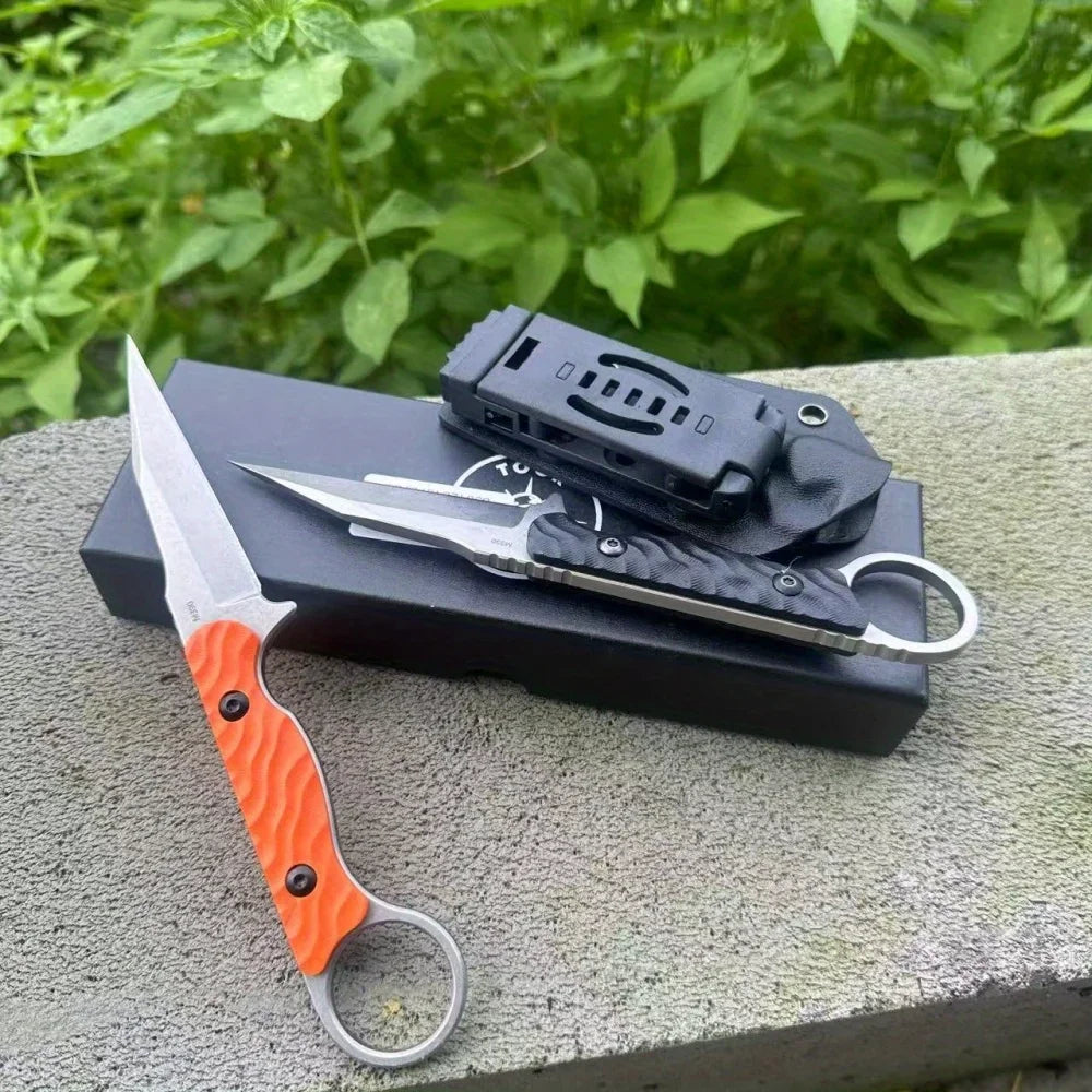 TOOR Straight-edge Knife Ergonomic G10 Handle with Sheath Outdoor Camping High Hardness Multi-functional Tactical Hunting Knives