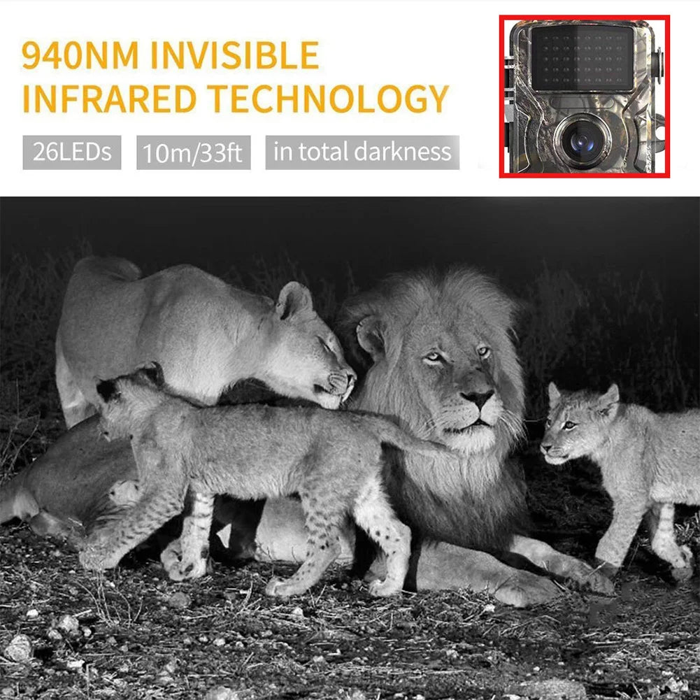 Hunting Trail Camera Waterproof Infrared Night Vision Security Cam Animal Observation Camera Outdoor Wildlife Photo Traps
