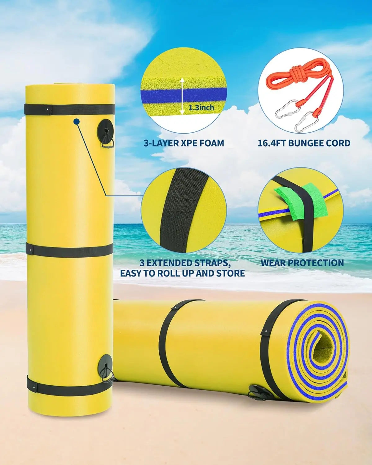 8/9/12 Ft Extra Large Floating Mat, Lily Pad Floating Mat for Lake & Pool, 3-Layer Tear-Resistant XPE Foam Floating Water Mat