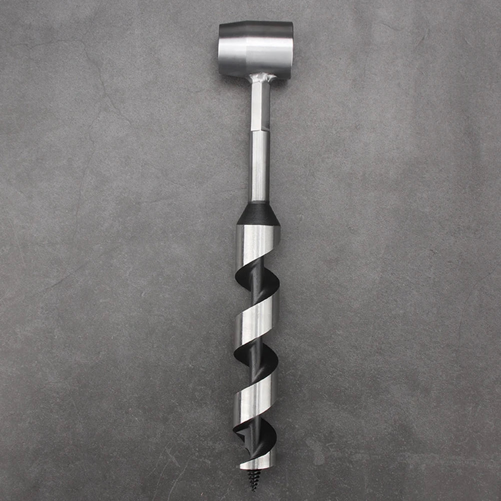 Hand Auger Wood Drill with Leather Case Mini Manual Wood Drill Multifunctional Outdoor Wood Punch Tool for Outdoor Camping