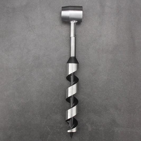 Hand Auger Wood Drill with Leather Case Mini Manual Wood Drill Multifunctional Outdoor Wood Punch Tool for Outdoor Camping