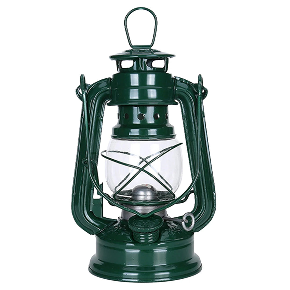 2-1pcs Retro Fuel Camping Lanterns Portable Metal Kerosene Vintage Camp Lamp Hurricane Table Lamps with Handle Yard Tent Light
