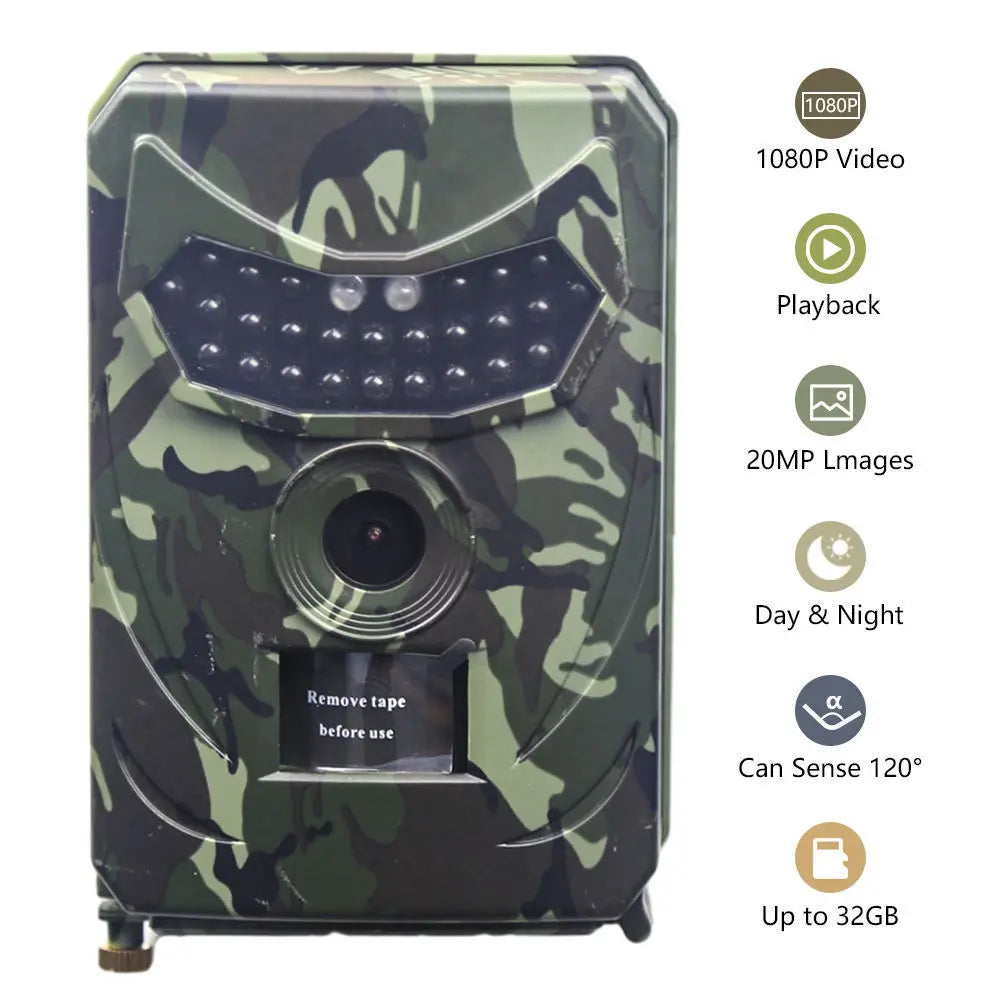 Outdoor Hunting Camera 12MP Wild Animal Detector Trail Camera HD Waterproof Monitoring Infrared Heat Sensing Night Vision