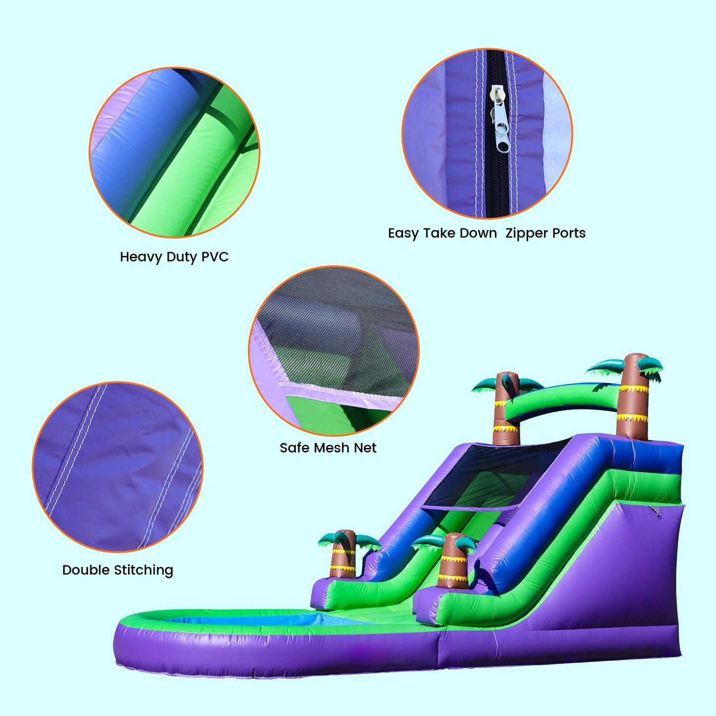 Giant Commercial PVC Inflatable Bounce House Tropical Water Slide for Kids Party Children's playground, children's toys