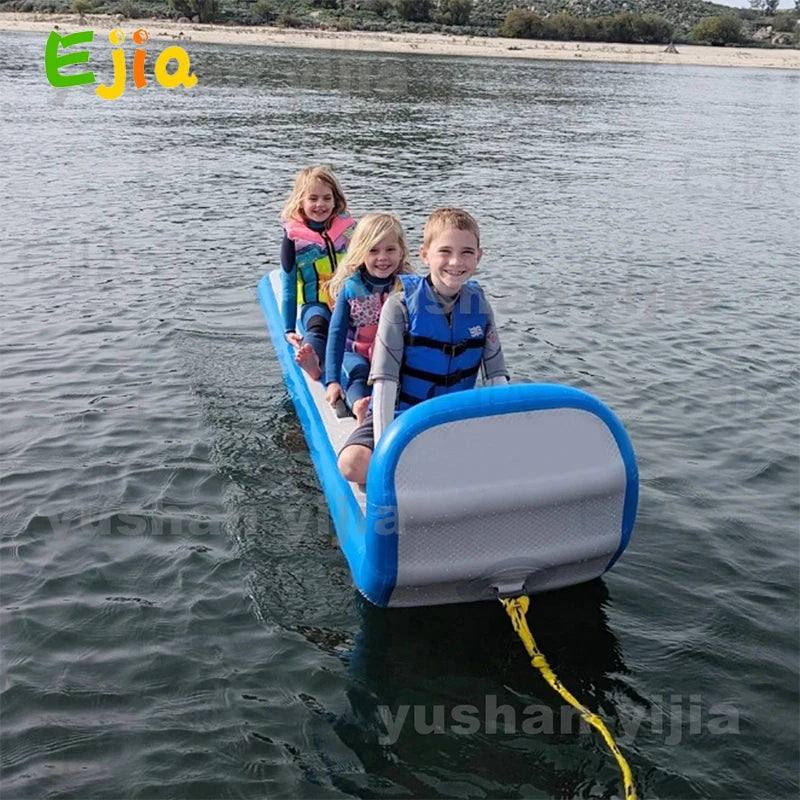 Foldable Pvc Towable Snow Tube Winter Sports Inflatable Toboggan Drop Stitch Snow Sled With Handles  For Adult  Kids Outdoor Fun