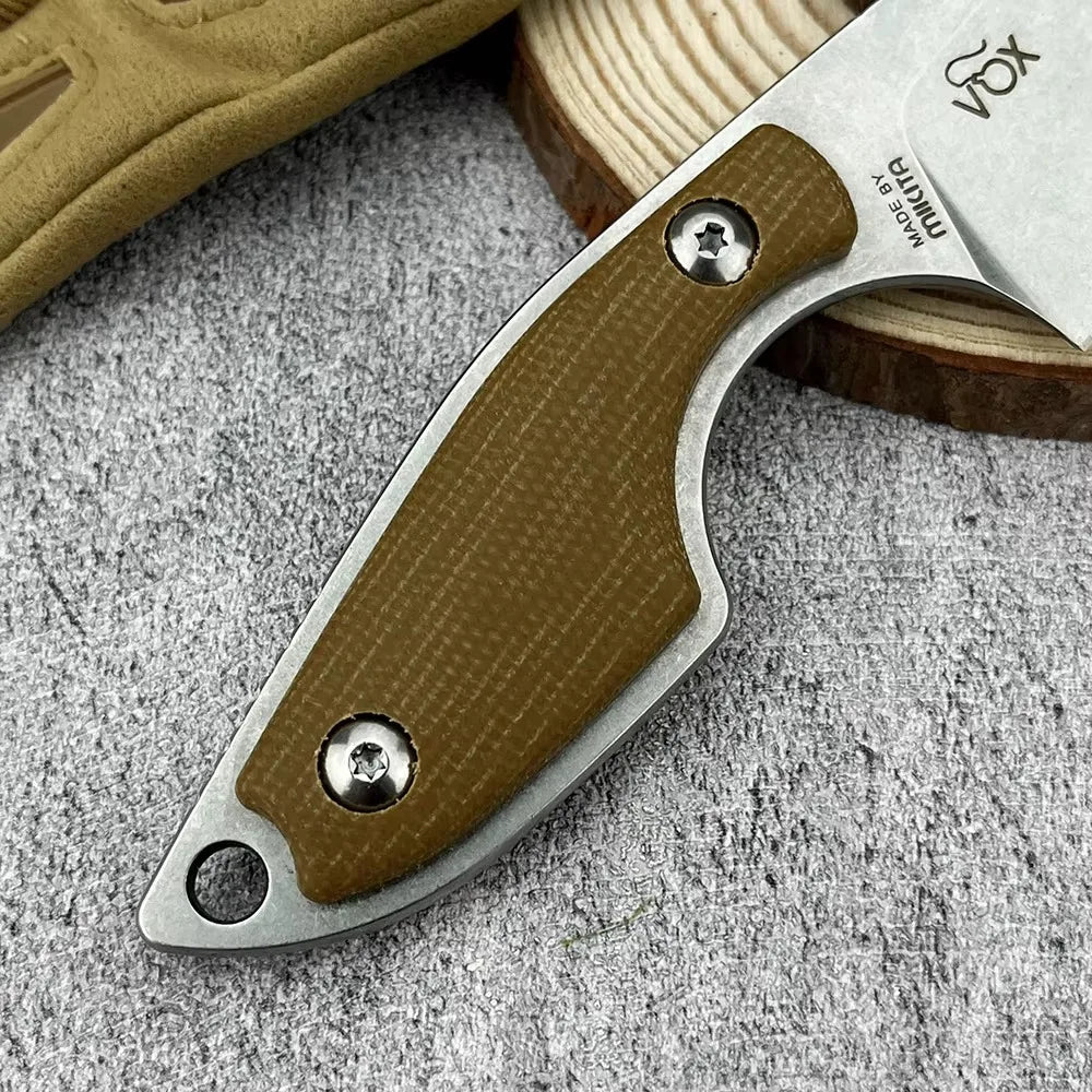 EDC Wilderness Survival Multi-function Straight Knife Outdoor Camping Knife Hunting Self-defense Utility Tools Micarta Handle