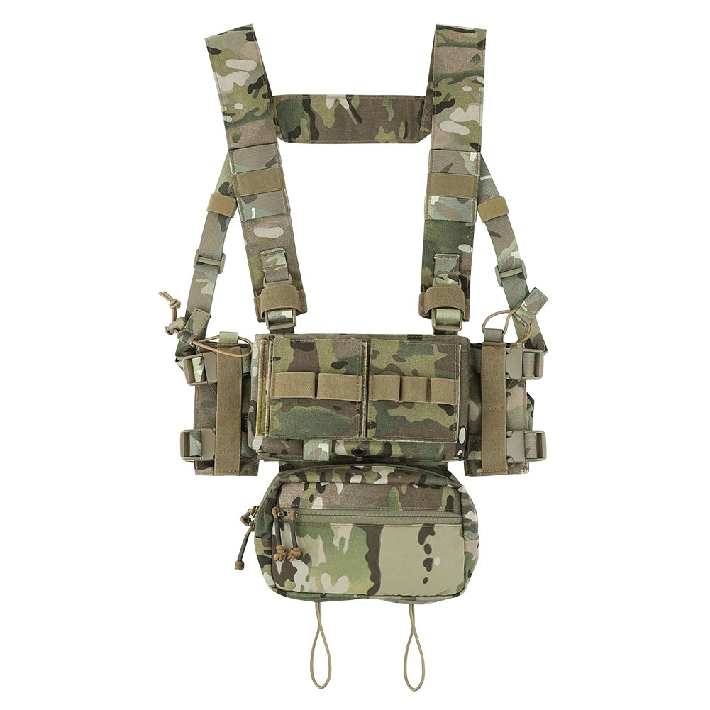 KRYDEX MK3 MK4 Micro Fight Chassis Chest Rig Modular Airsoft Hunting Combat Tactical Carrier Vest w/ 5.56 7.62 Magazine Pouch