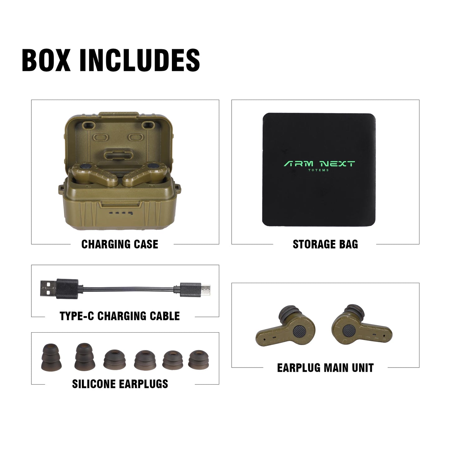 ARM NEXT tactical headset anti-noise earplugs noise-cancelling for shooting hearing protection NRR27dB Military gear hunting